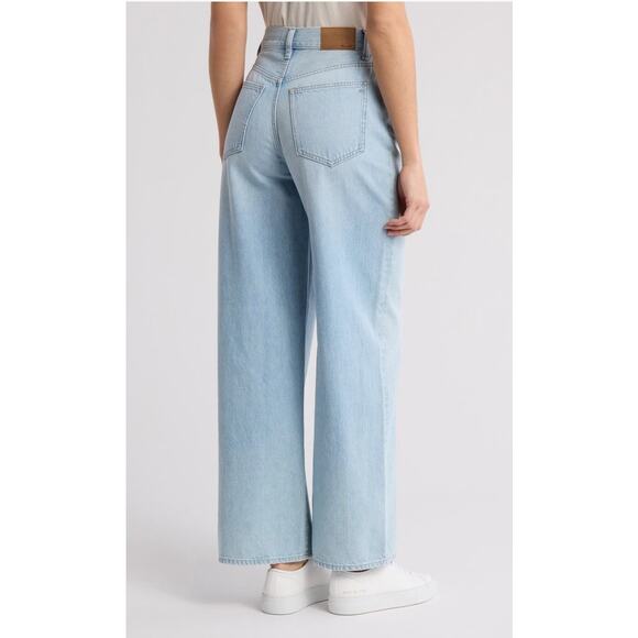 Madewell Superwide Leg Jeans in Alesio Wash Sz 32 Light Wash Wide Leg High Rise - Picture 2 of 7